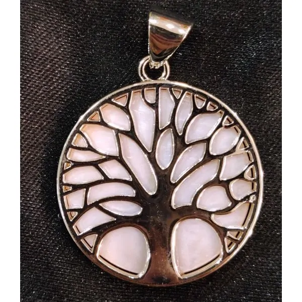 Pendentif Arbre de Vie Nacre rosé - Recto | Dans les Yeux de Gaia