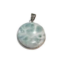 Pendentif Larimar en Métal Argenté - 1 | Dans les Yeux de Gaia