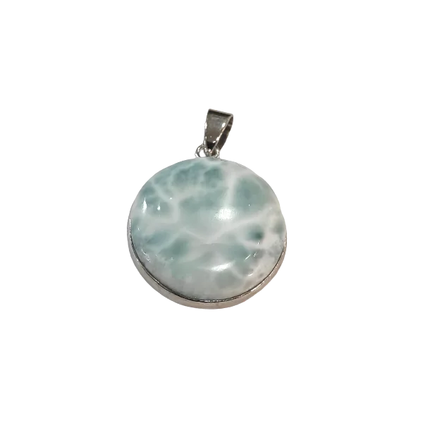 Pendentif Larimar en Métal Argenté - 1 | Dans les Yeux de Gaia
