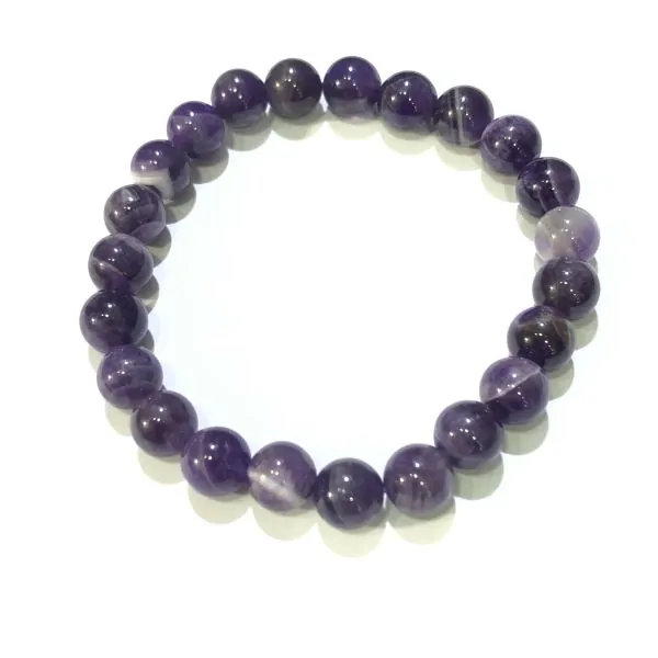 Bracelet Améthyste Chevron 8mm | Bracelets en Pierres | Dans les yeux de Gaïa