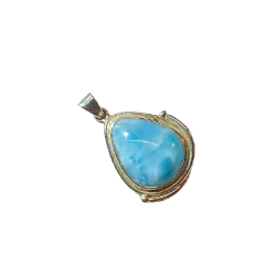 Pendentif Larimar Serti sur...