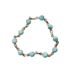 Bracelet en Larimar Serti...