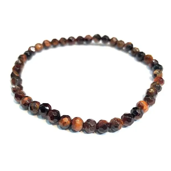 Bracelet Oeil de Taureau facetté 4mm - Minéraux | Dans les yeux de Gaïa