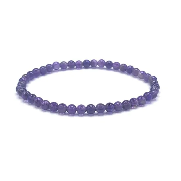 Bracelet Améthyste perle ronde 4mm face | Dans les yeux de Gaïa