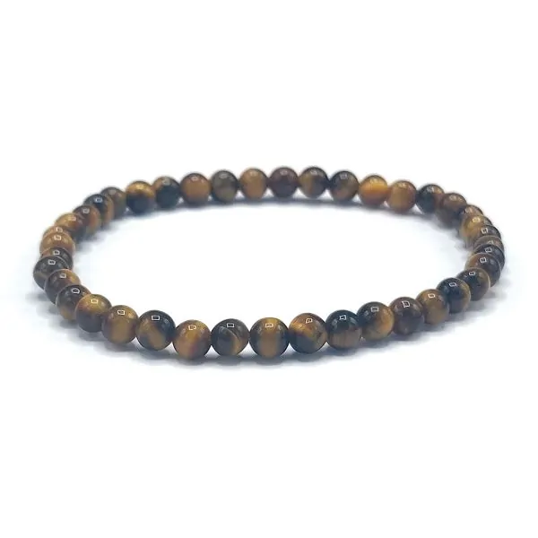 Bracelet Oeil de Tigre perle ronde 4mm | Dans les yeux de Gaïa