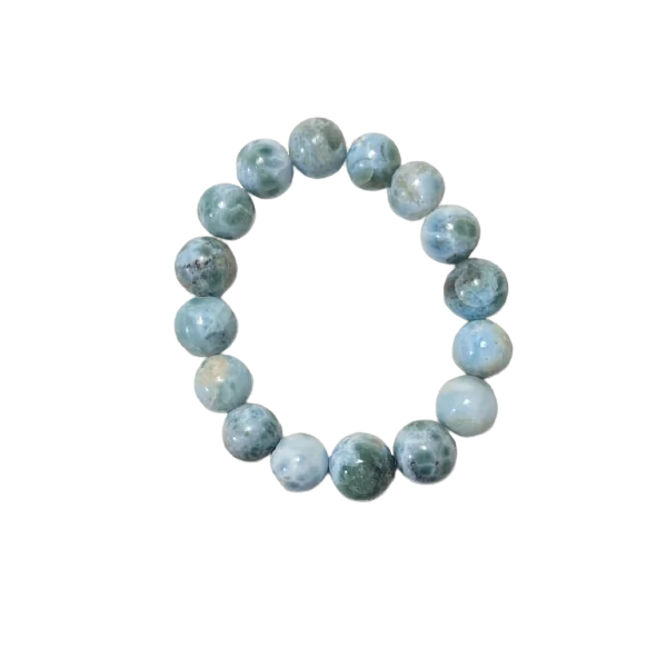 Bracelet Larimar Haute Qualité 12mm, photo 1 | Dans les Yeux de Gaia