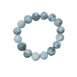Bracelet Larimar Haute Qualité 12mm, photo 2 | Dans les Yeux de Gaia