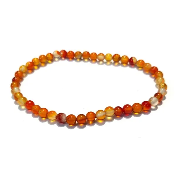 Bracelet Cornaline perle ronde 4mm, photo 1 | Dans les Yeux de Gaia