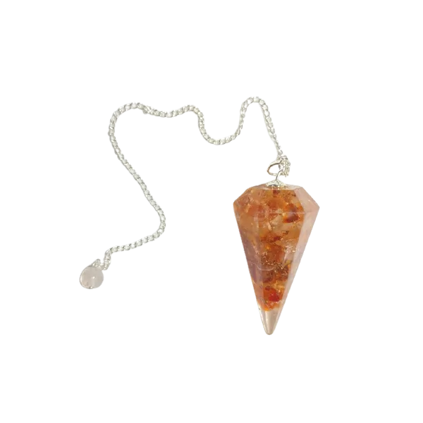 Pendule Orgonite Orange - Radiesthésie |Dans les Yeux de Gaïa