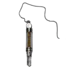 Pendule Tube en Pierres Naturelles Jaune à Pointe - Radiesthésie |Dans les Yeux de Gaïa