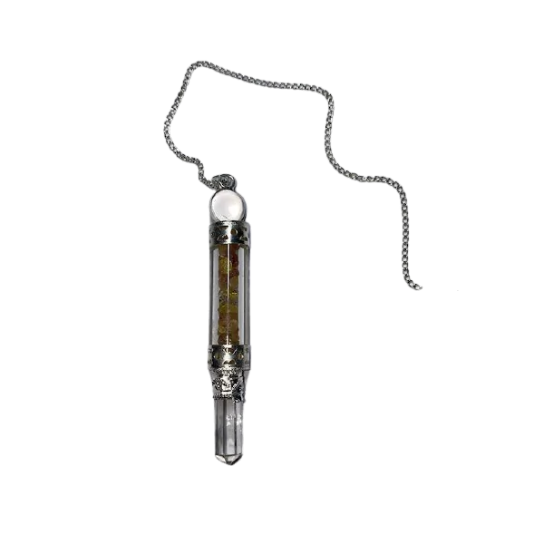 Pendule Tube en Pierres Naturelles Jaune à Pointe - Radiesthésie |Dans les Yeux de Gaïa