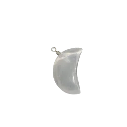 Pendentif demi-Lune en sélénite | Pendentifs en Minéraux | Dans les yeux de Gaïa