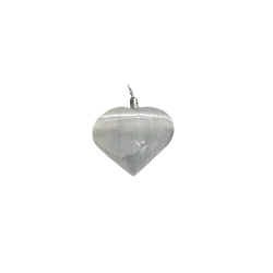 Pendentif Coeur en sélénite | Pendentifs en Minéraux | Dans les yeux de Gaïa