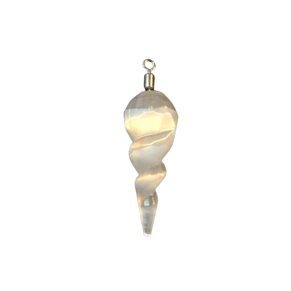 Pendentif pointe spirale en sélénite - Minéraux | Dans les yeux de Gaïa