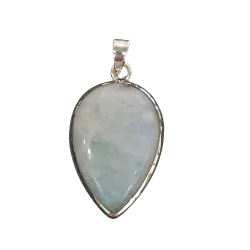Pendentif Pierre de Lune Argent 925 forme pointe grand modèle | Minéraux