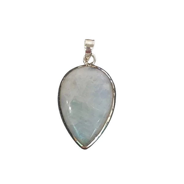 Pendentif Pierre de Lune Argent 925 forme pointe grand modèle | Minéraux