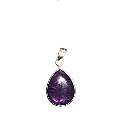 Pendentif Améthyste Argent 925 Forme goutte Petit modèle | Dans les yeux de Gaïa