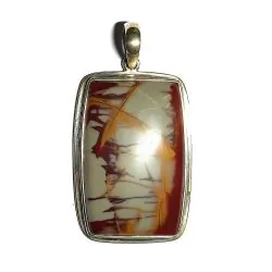 Pendentif en Mokaïte sur Argent 925 - Vue de face | Dans les Yeux de Gaia