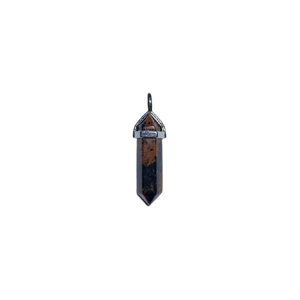 Pendentif Pointe en Obsidienne Acajou | Dans les yeux de Gaïa