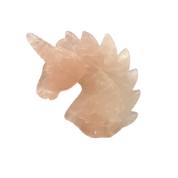 Licorne en Quartz Rose | Sculptures, Statues, Figurines | Dans les yeux de Gaïa