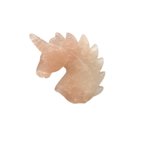 Licorne en Quartz Rose | Sculptures, Statues, Figurines | Dans les yeux de Gaïa