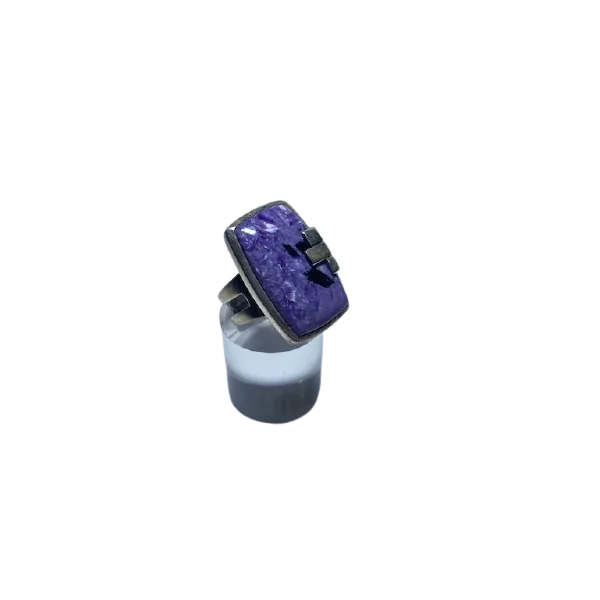 Bague Charoïte en Argent 925, photo 1 | Dans les Yeux de Gaia