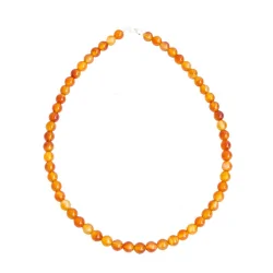 Collier Cornaline Perles rondes 8 mm | Bijoux pierre | Dans les yeux de Gaïa
