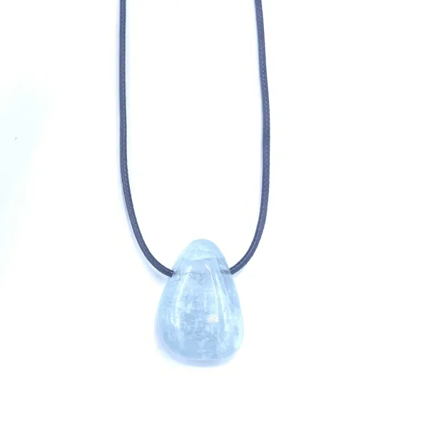 Pendentif Cabochon en Aigue-Marine - Lithothérapie |Dans les Yeux de Gaïa