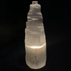 Lampe Pointe en Sélénite - Moyen modèle | Dans les yeux de Gaïa