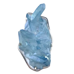 Photo 1 - Pendentif Aqua-Aura sertie sur Argent 925 | Dans les Yeux de Gaia