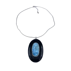 Pendentif Larimar et Corne...