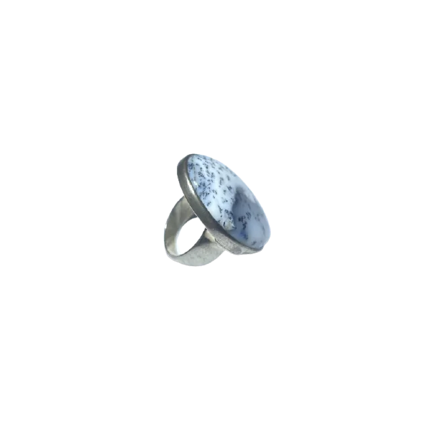 Bague Agate Dendritique / Merlinite en Argent 925, photo 1 | Dans les Yeux de Gaia