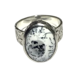 Bague Agate Dendritique / Merlinite en Argent 925, photo 1 | Dans les Yeux de Gaia