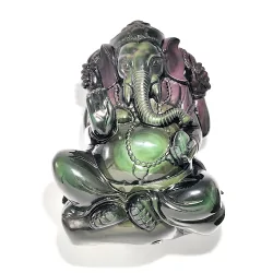 Statue Ganesh en Obsidienne Oeil Céleste 5,1kg | Dans les yeux de Gaïa