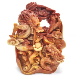 Dragon sculpté sur Pierre à Bougie 3,5kg - Minéraux | Dans les yeux de Gaïa