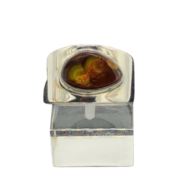Bague en Agate de Feu sertie sur Argent 925 -1 | Dans les yeux de Gaïa
