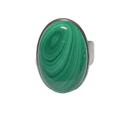 Bague Malachite en Argent 925 -1| Bagues en Minéraux | Dans les yeux de Gaïa