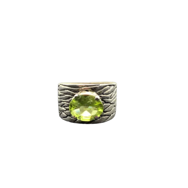 Bague en Péridot sertie sur Argent 925 -1 | Dans les yeux de Gaïa