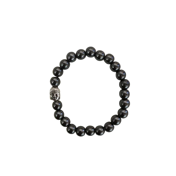 Bracelet Hématite Bouddha 8mm | Bracelets en Pierres | Dans les yeux de Gaïa