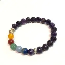 Bracelet Améthyste 7 Chakras | Bracelets en Pierres | Dans les yeux de Gaïa