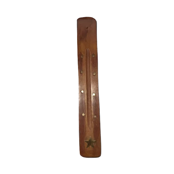 Porte-Encens en Bois avec Symbole Étoile – Accessoire Spirituel, Décoration Zen, Encens Bâton | Dans les Yeux de Gaïa