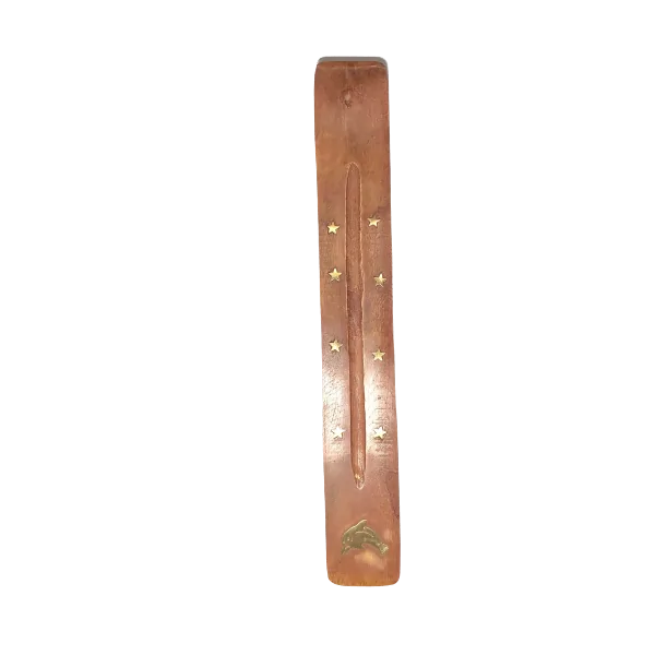 Porte-Encens en Bois avec Motif Dauphin – Accessoire Spirituel, Décoration Zen, Encens Bâton | Dans les Yeux de Gaïa