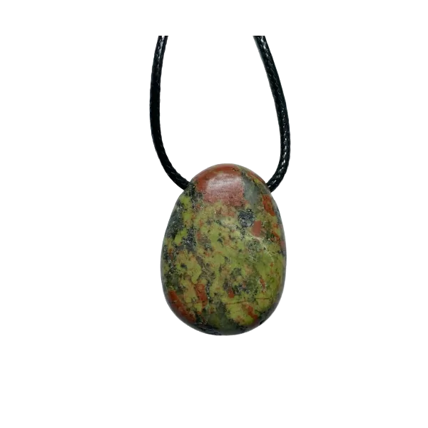 Pendentif Cabochon Unakite - Lithothérapie |Dans les Yeux de Gaïa