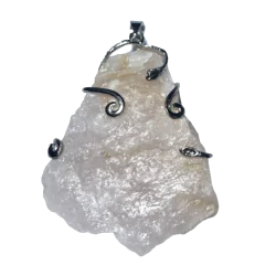 Photo 1 - Pendentif en Quartz Rose serti sur métal argenté | Dans les Yeux de Gaia