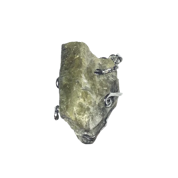 Pendentif en Tanzanite Brute serti sur métal argenté | Dans les yeux de Gaïa