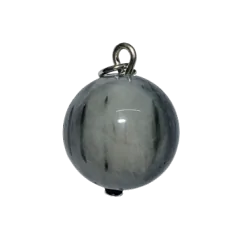 Pendentif Boule en Oeil de Chat Avec Belière en Argent | Dans les yeux de Gaïa