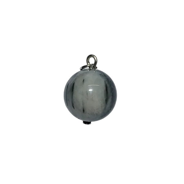 Pendentif Boule en Oeil de Chat Avec Belière en Argent | Dans les yeux de Gaïa