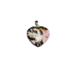 Pendentif coeur en Rhodonite | Pendentifs en Minéraux | Dans les yeux de Gaïa