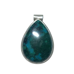 Pendentif Chrysocolle serti en Argent 925 | Dans les yeux de Gaïa