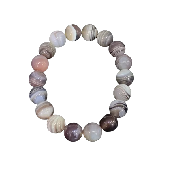Bracelet Agate du Botswana 10mm | Bracelets en Pierres | Dans les yeux de Gaïa